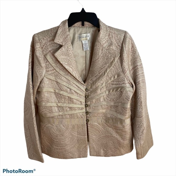 Victor Costa Cream Gold Occassion Jacket Women’s - Picture 1 of 6